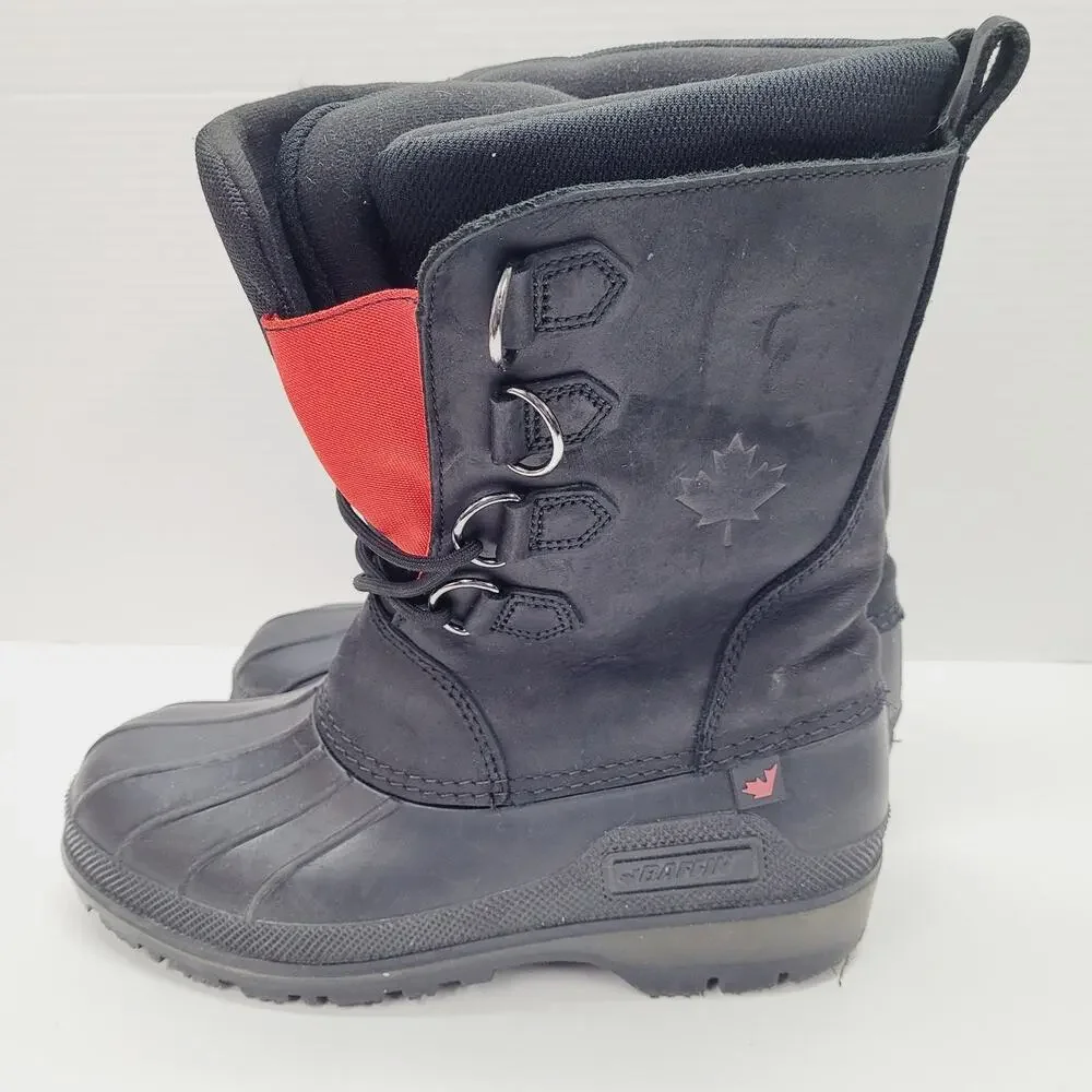 Women's Baffin Cambrian Snow Winter Boots Black Size 8 Made in Canada